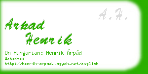 arpad henrik business card